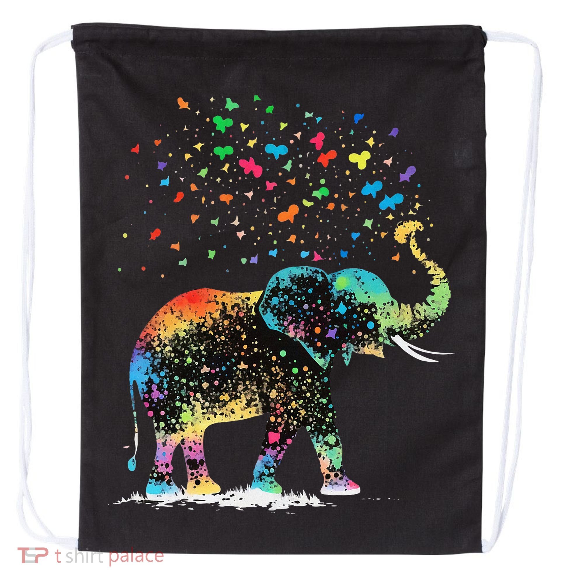 Cute Elephant Lover Animal On Elephant Drawstring Bag