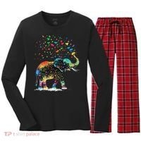 Cute Elephant Lover Animal On Elephant Women's Long Sleeve Flannel Pajama Set  thumb 0