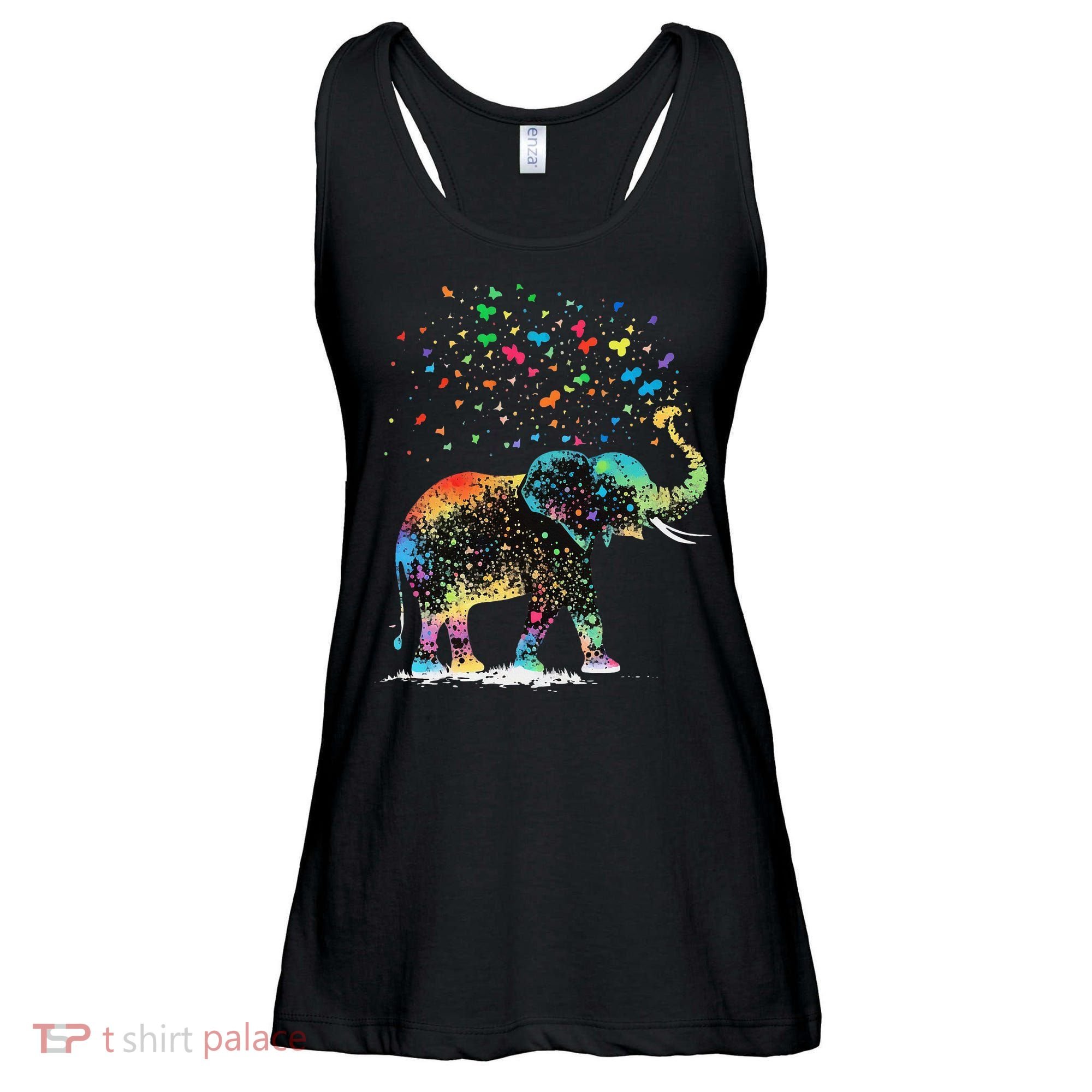 Cute Elephant Lover Animal On Elephant Ladies Essential Flowy Tank