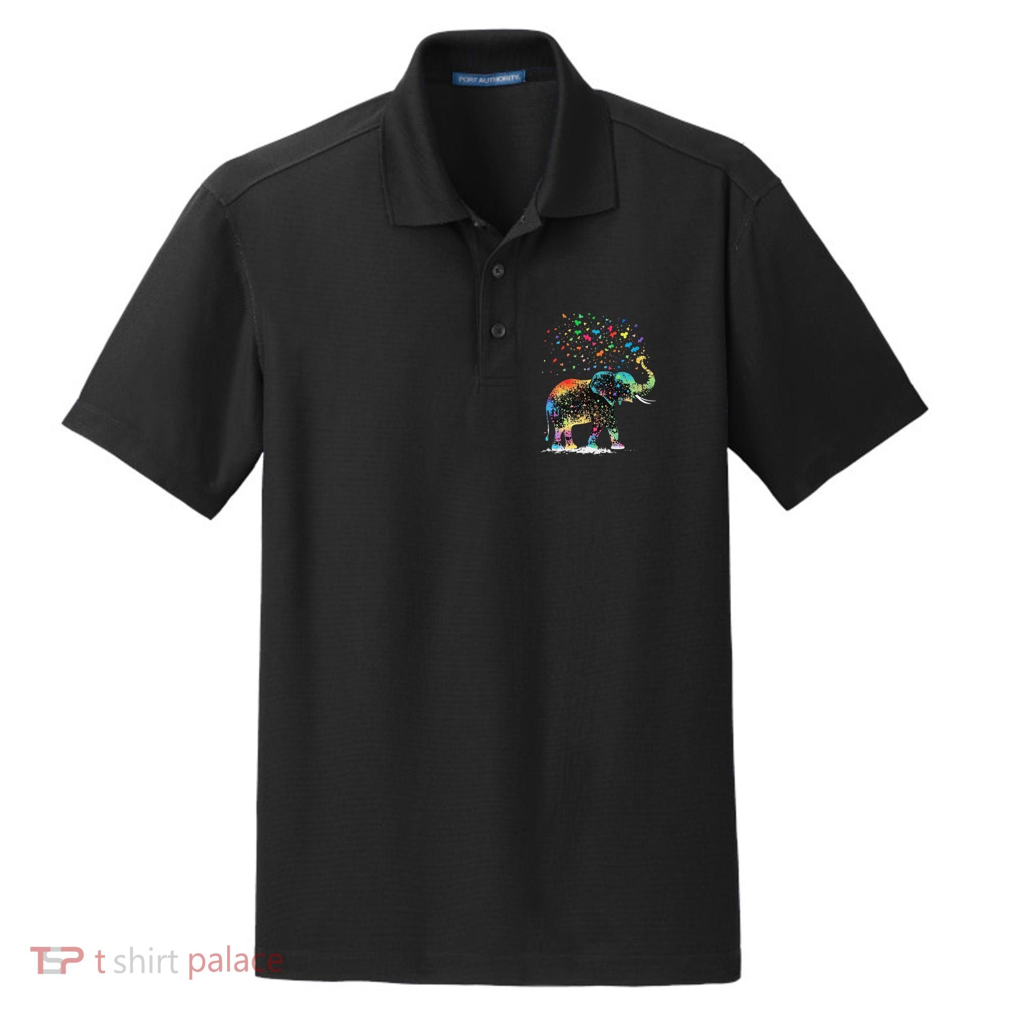Cute Elephant Lover Animal On Elephant Dry Zone Grid Polo