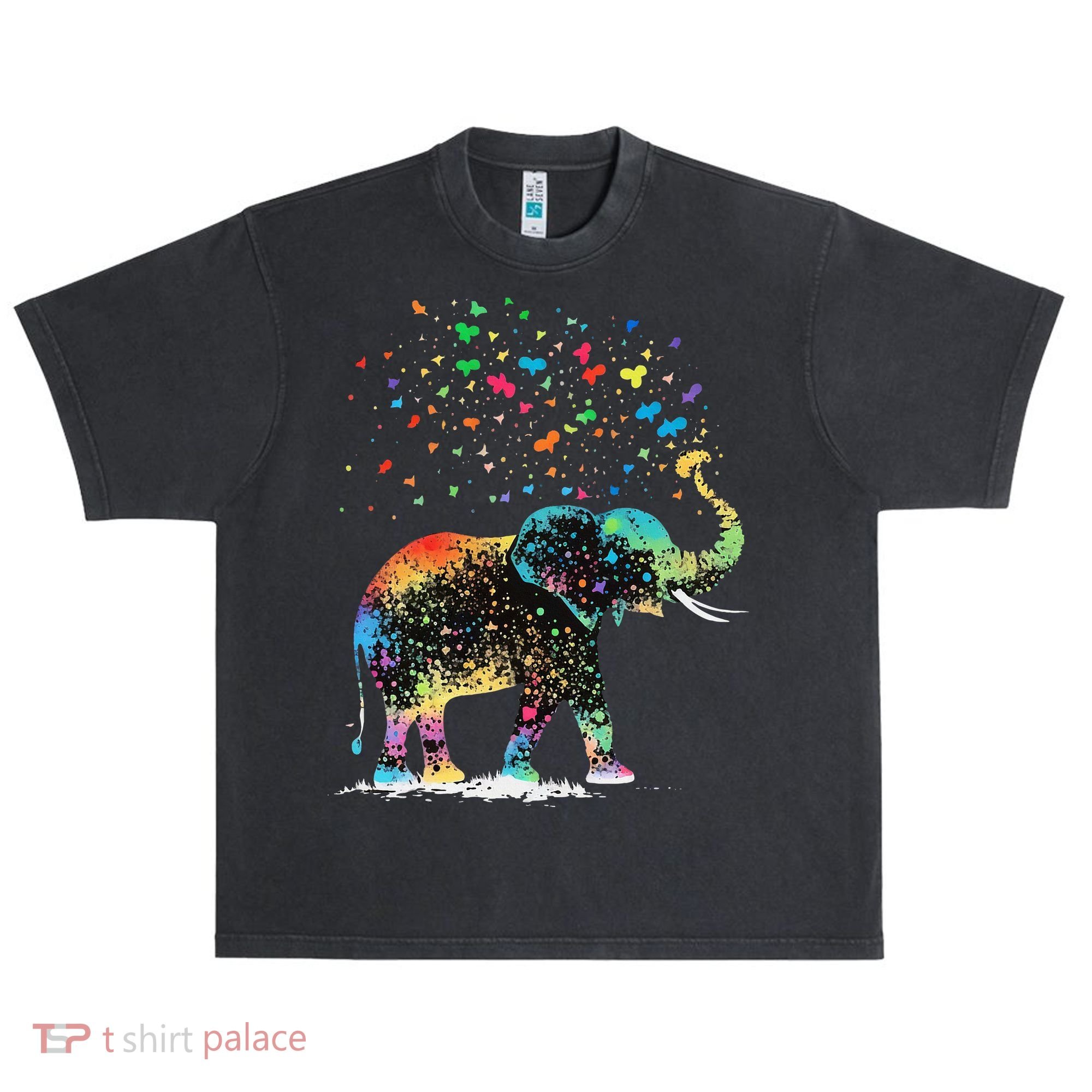 Cute Elephant Lover Animal On Elephant Urban Oversized Heavyweight T-Shirt