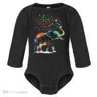 Cute Elephant Lover Animal On Elephant Baby Long Sleeve Bodysuit thumb 0