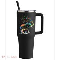 Cute Elephant Lover Animal On Elephant 40oz Vacuum Insulated Stainless Steel Travel Tumbler thumb 0