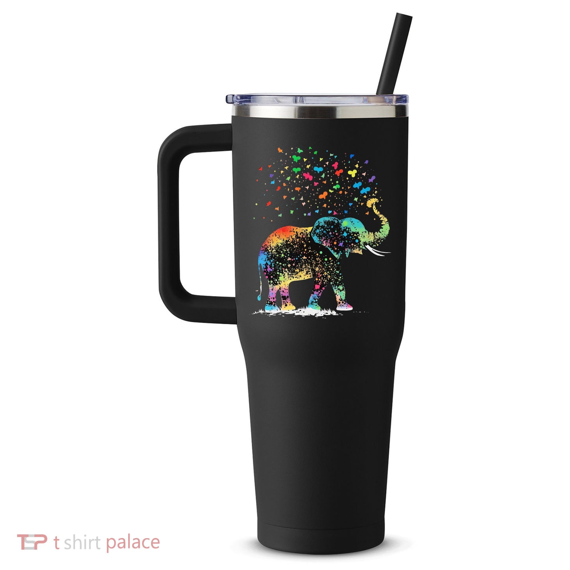 Cute Elephant Lover Animal On Elephant 40oz Vacuum Insulated Stainless Steel Travel Tumbler