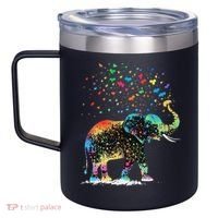 Cute Elephant Lover Animal On Elephant 12oz Stainless Steel Coffee Mug thumb 2