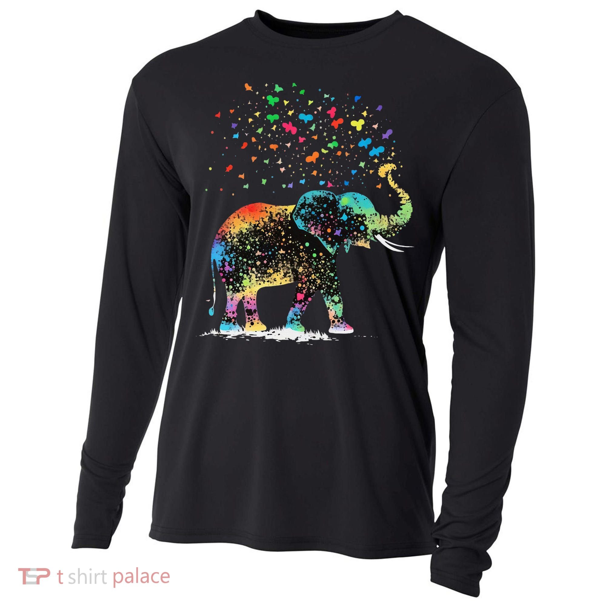 Cute Elephant Lover Animal On Elephant Cooling Performance Long Sleeve Crew