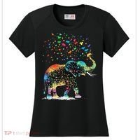 Cute Elephant Lover Animal On Elephant Women's Cooling Performance Crew T-Shirt thumb 0