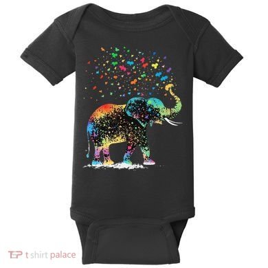 Cute Elephant Lover Animal On Elephant Baby Bodysuit