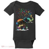Cute Elephant Lover Animal On Elephant Baby Bodysuit thumb 0