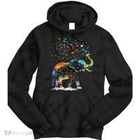 Cute Elephant Lover Animal On Elephant Tie Dye Hoodie thumb 0