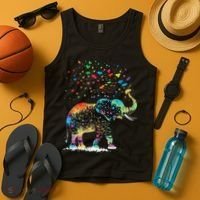 Cute Elephant Lover Animal On Elephant Tank Top thumb 4