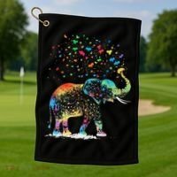 Cute Elephant Lover Animal On Elephant Golf Towel thumb 1