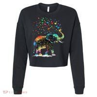 Cute Elephant Lover Animal On Elephant Cropped Pullover Crew thumb 0