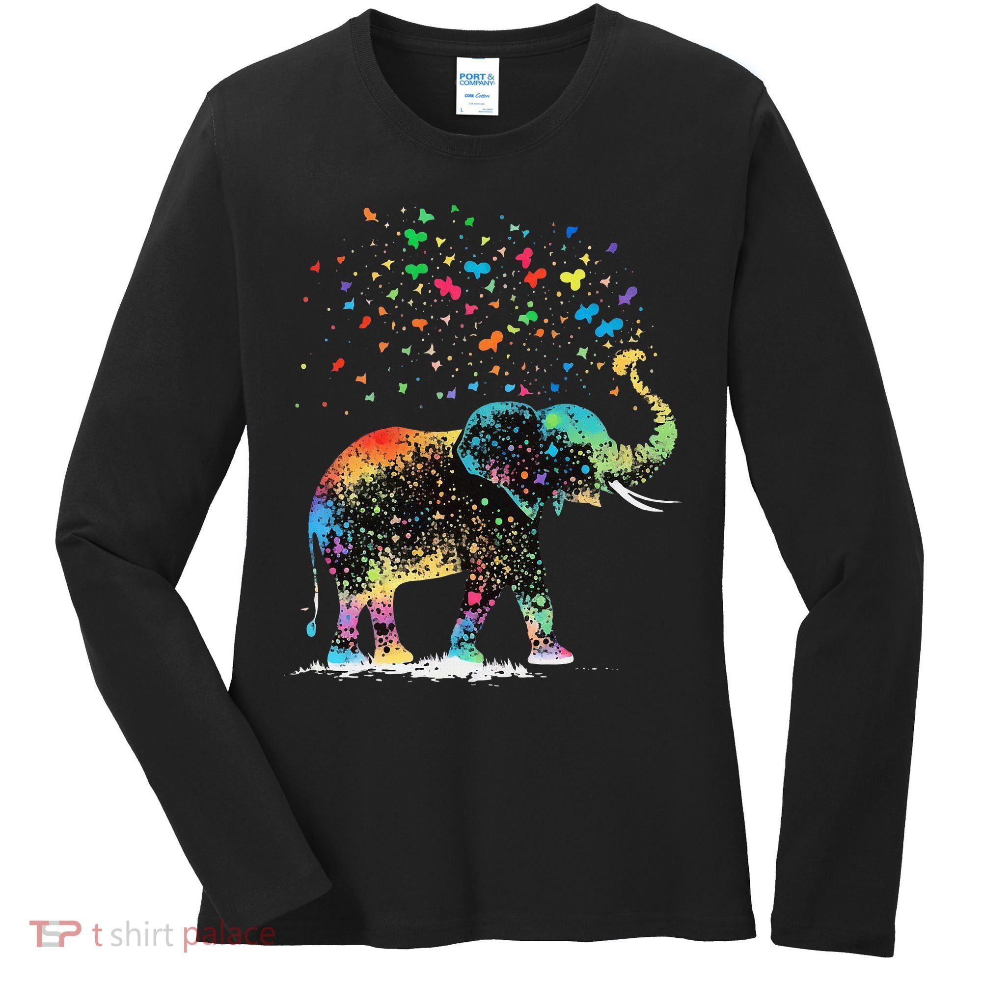Cute Elephant Lover Animal On Elephant Women's Long Sleeve Shirt