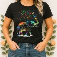 Cute Elephant Lover Animal On Elephant Women's T-Shirt thumb 2