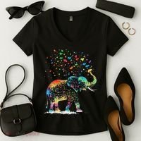 Cute Elephant Lover Animal On Elephant Women's V-Neck T-Shirt thumb 2