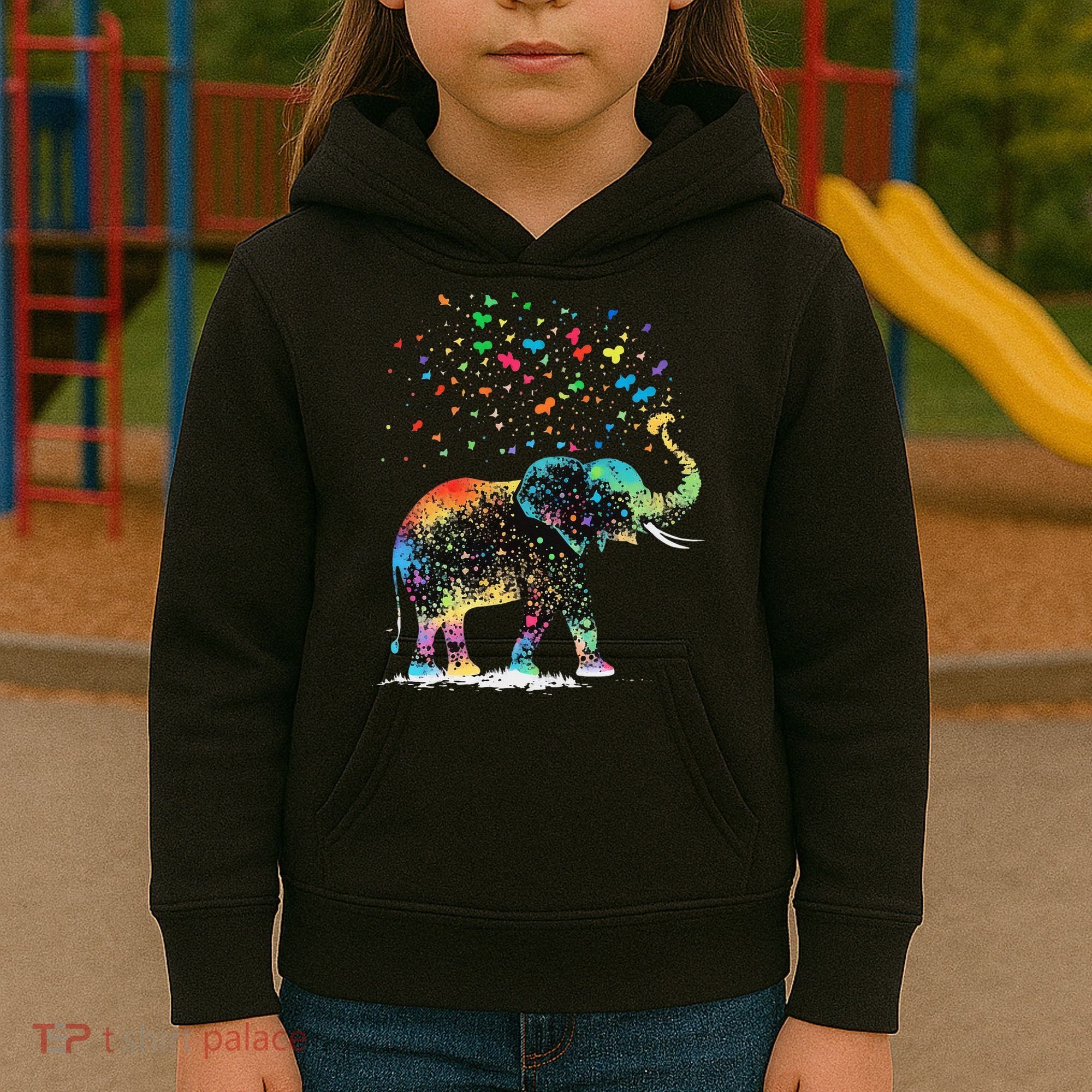 Cute Elephant Lover Animal On Elephant Kids Hoodie