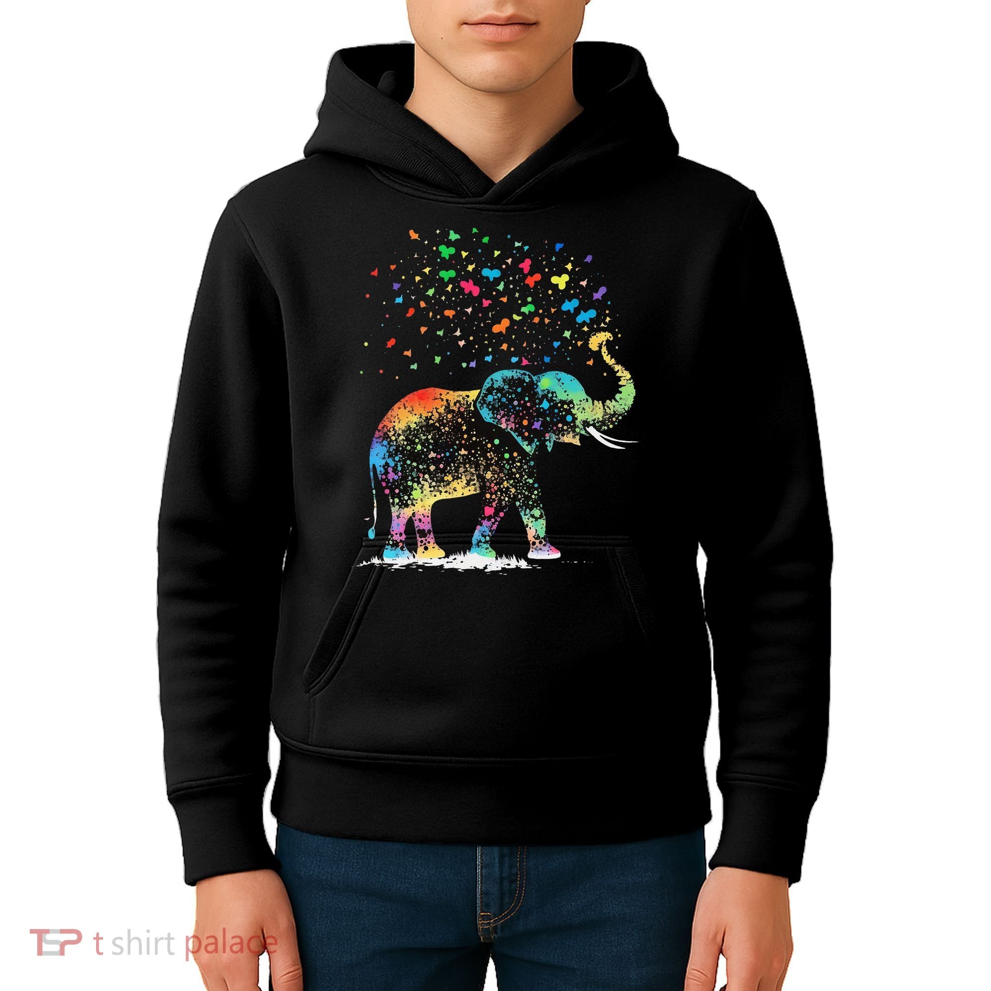 Cute Elephant Lover Animal On Elephant Kids Hoodie