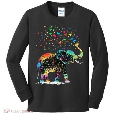 Cute Elephant Lover Animal On Elephant Kids Long Sleeve Shirt