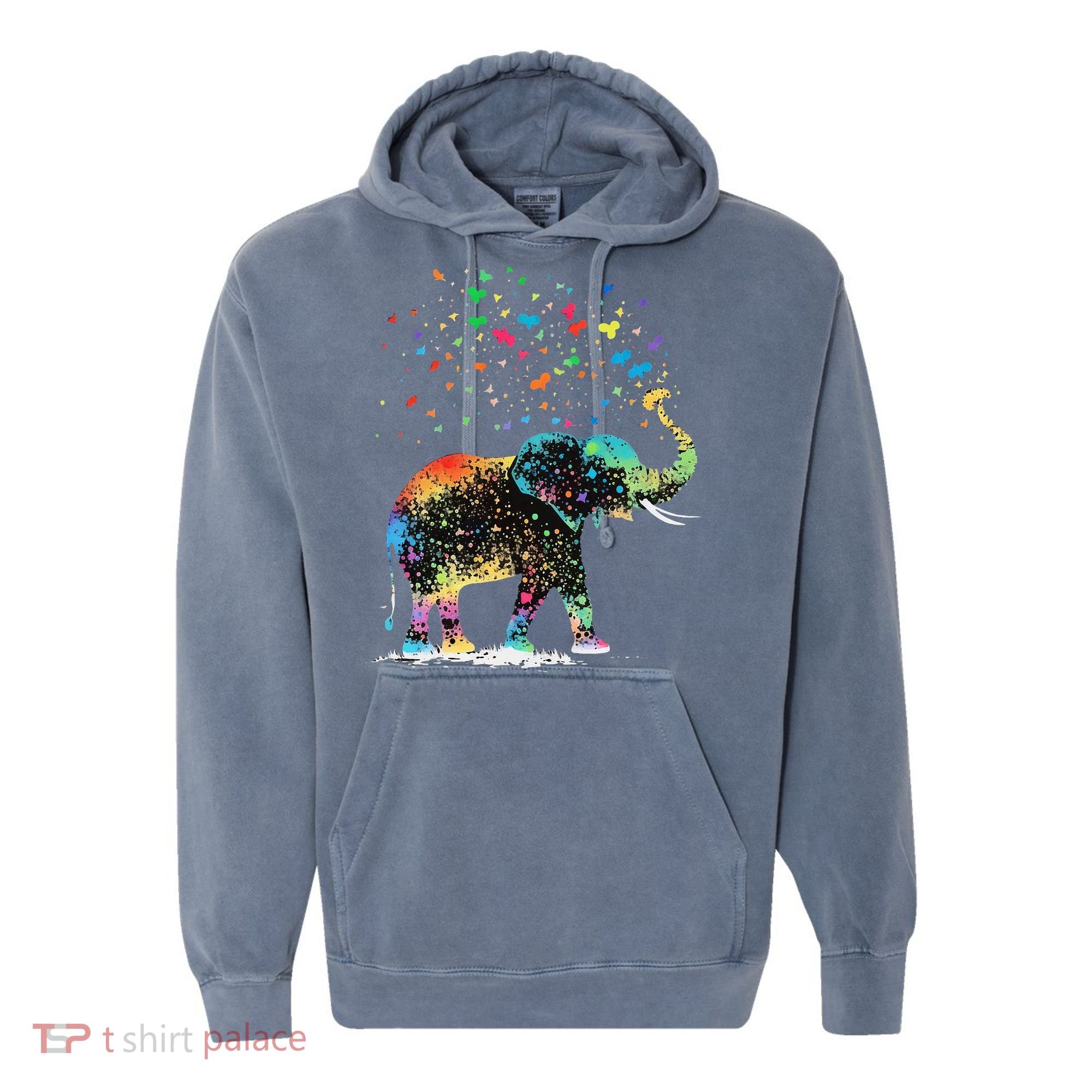 Cute Elephant Lover Animal On Elephant Comfort Colors Garment-Dyed Hooded Sweatshirt