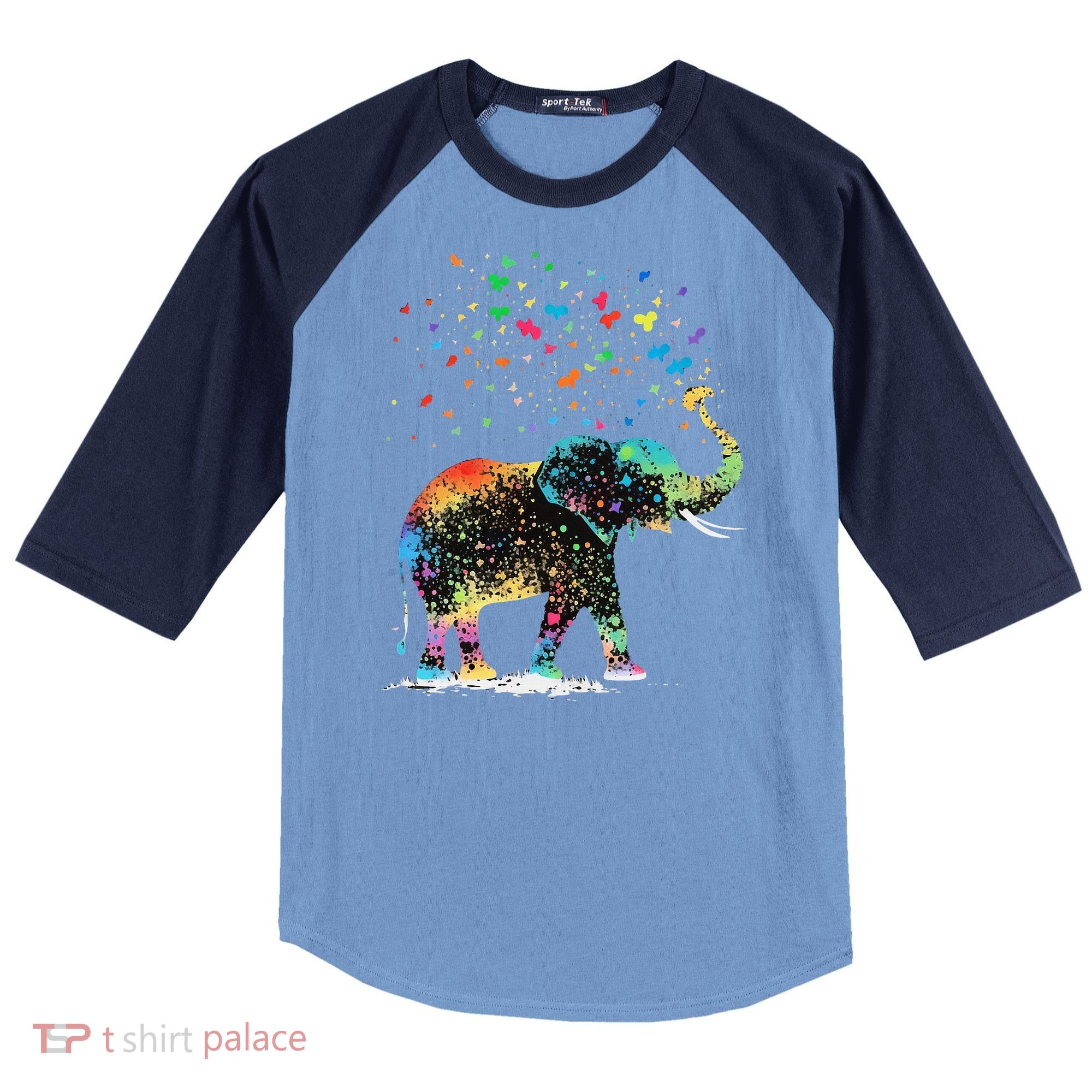 Cute Elephant Lover Animal On Elephant Raglan Baseball Sleeve Shirt