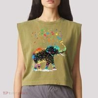 Cute Elephant Lover Animal On Elephant Garment-Dyed Women's Muscle Tee thumb 2