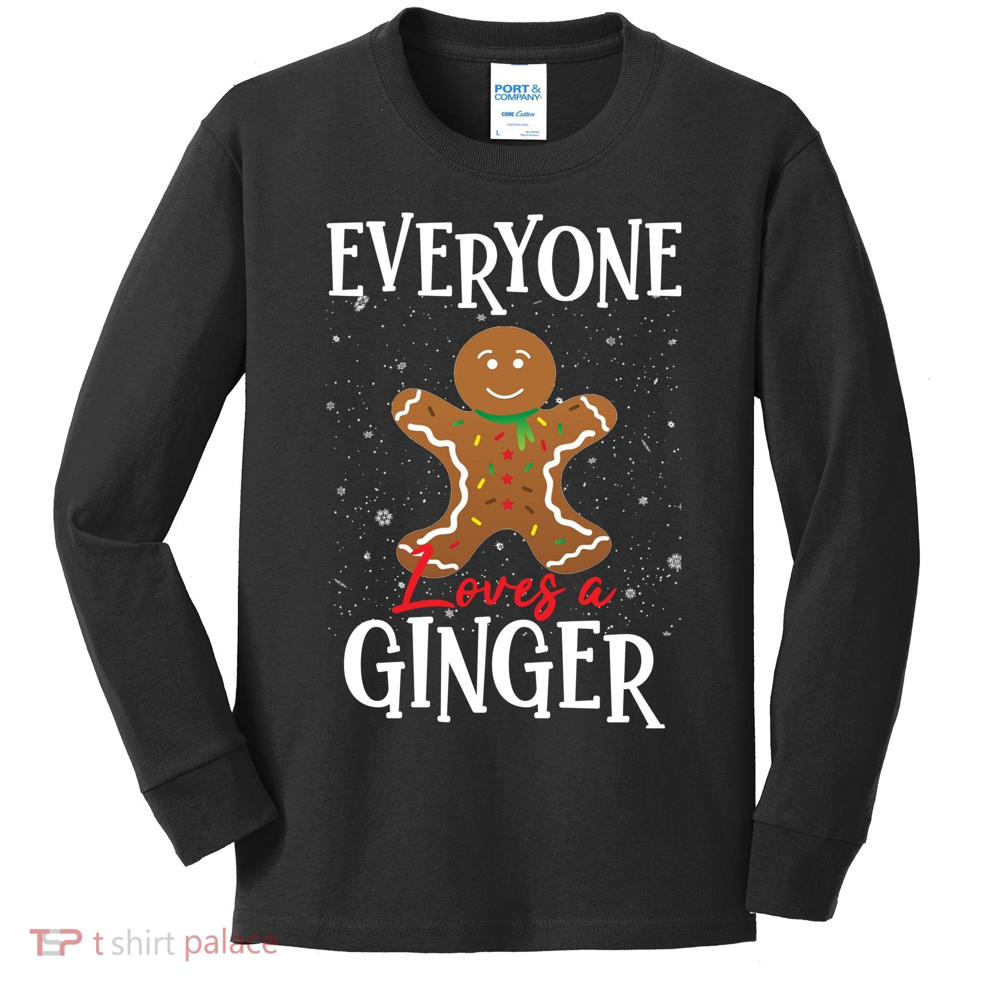 Christmas Everyone Loves A Ginger Funny Baker Kids Long Sleeve Shirt