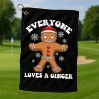 Christmas Everyone Loves A Ginger Funny Holiday Print Gift Golf Towel thumb 1