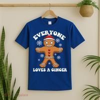 Christmas Everyone Loves A Ginger Funny Holiday Print Gift T-Shirt thumb 2