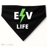 Cool EV Life Electric Vehicle, EVs, Funny Electric Vehicle USA-Made Doggie Bandana thumb 0