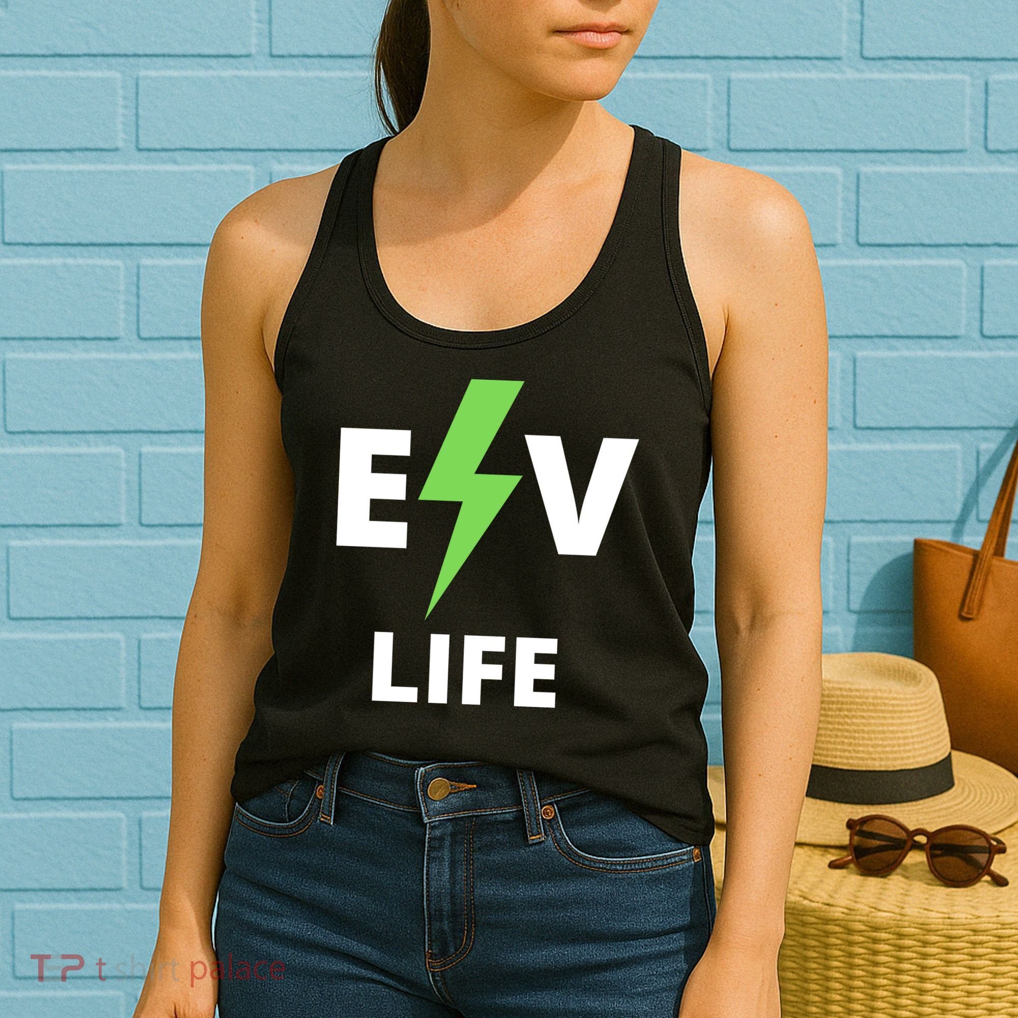 Cool EV Life Electric Vehicle, EVs, Funny Electric Vehicle Women's Tank Top
