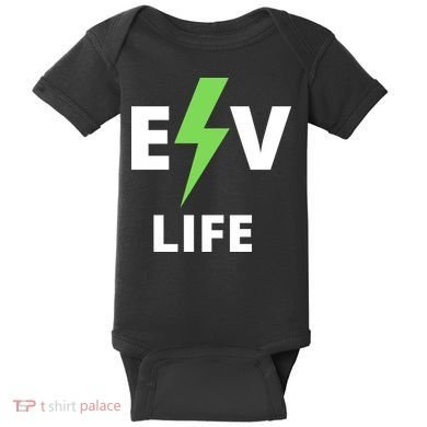 Cool EV Life Electric Vehicle, EVs, Funny Electric Vehicle Baby Bodysuit