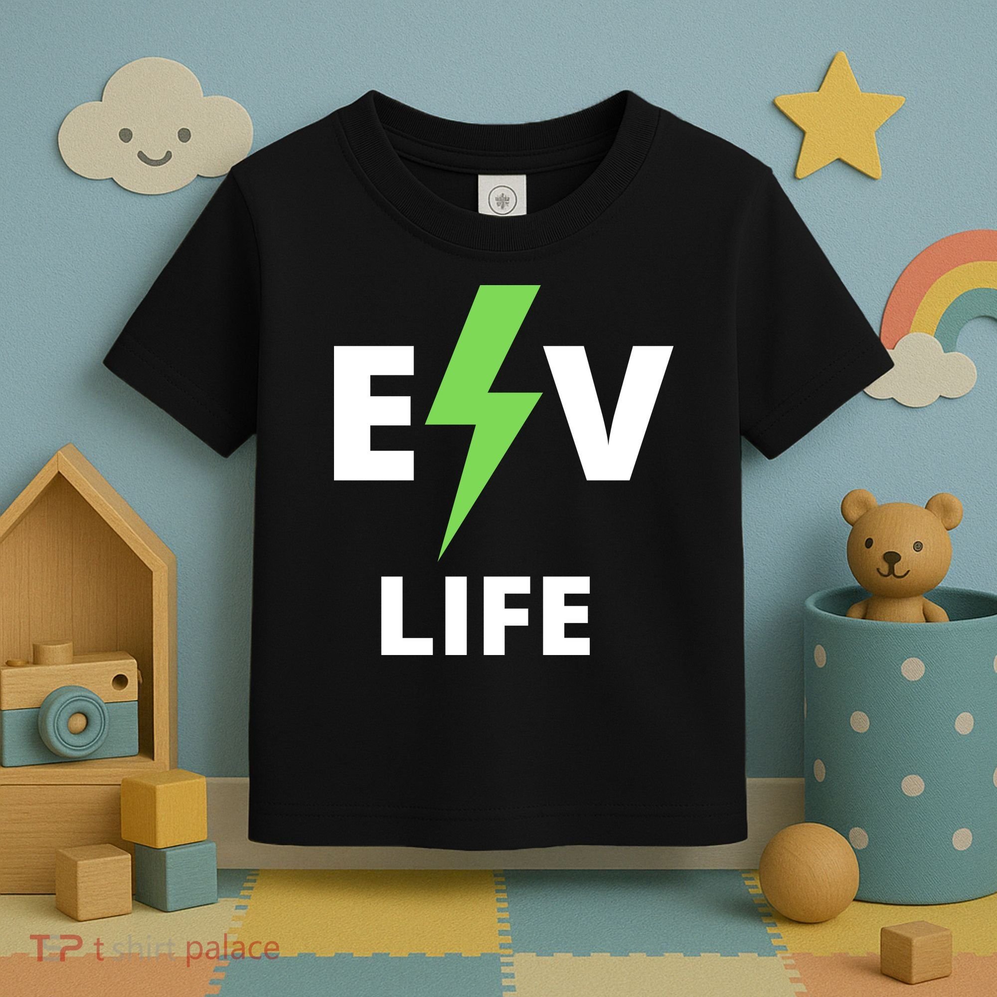 Cool EV Life Electric Vehicle, EVs, Funny Electric Vehicle Toddler T-Shirt