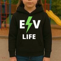 Cool EV Life Electric Vehicle, EVs, Funny Electric Vehicle Kids Hoodie thumb 3