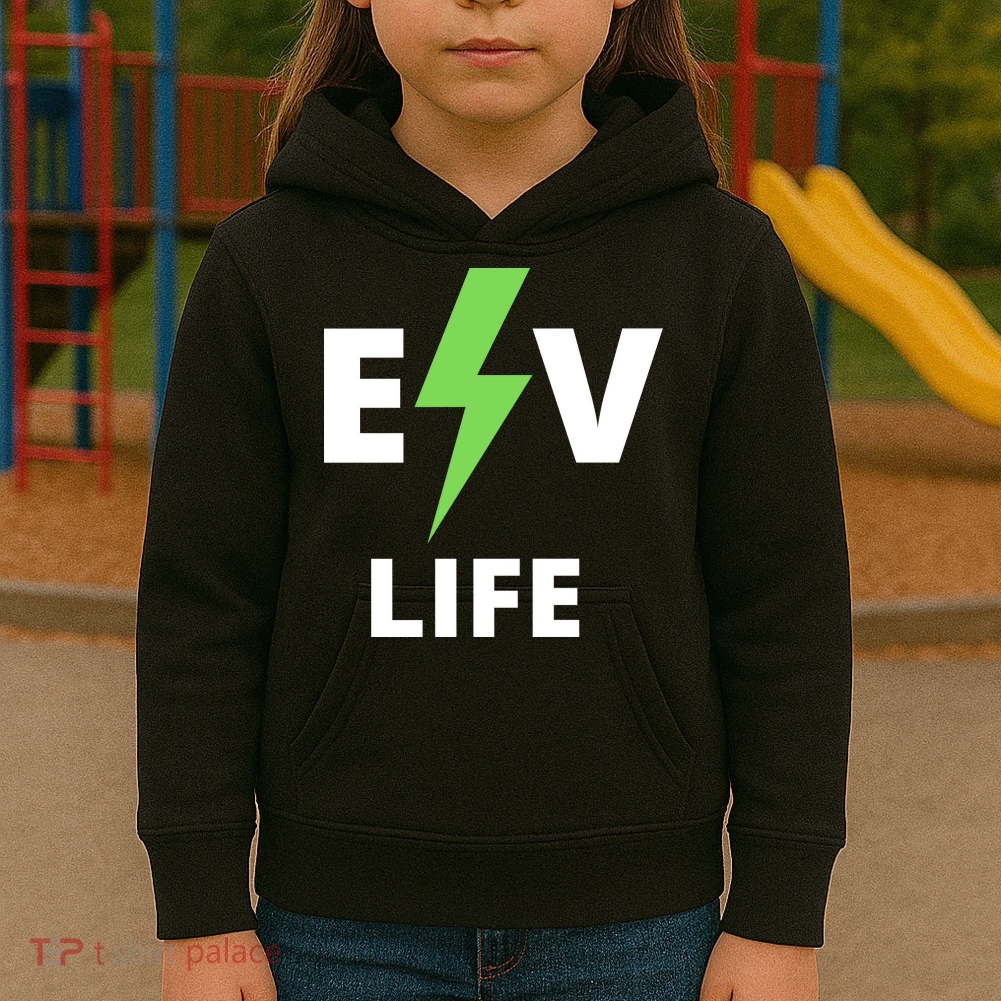 Cool EV Life Electric Vehicle, EVs, Funny Electric Vehicle Kids Hoodie