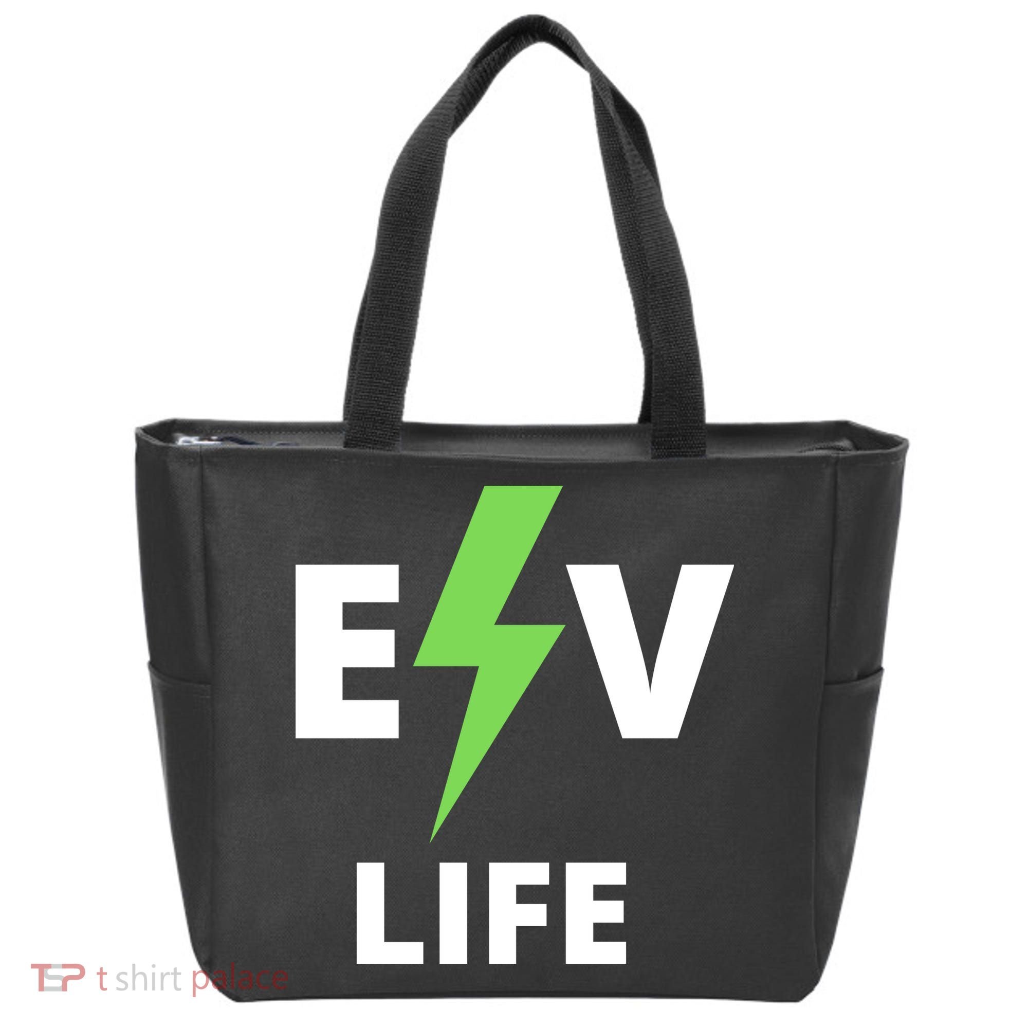 Cool EV Life Electric Vehicle, EVs, Funny Electric Vehicle Tote Bag