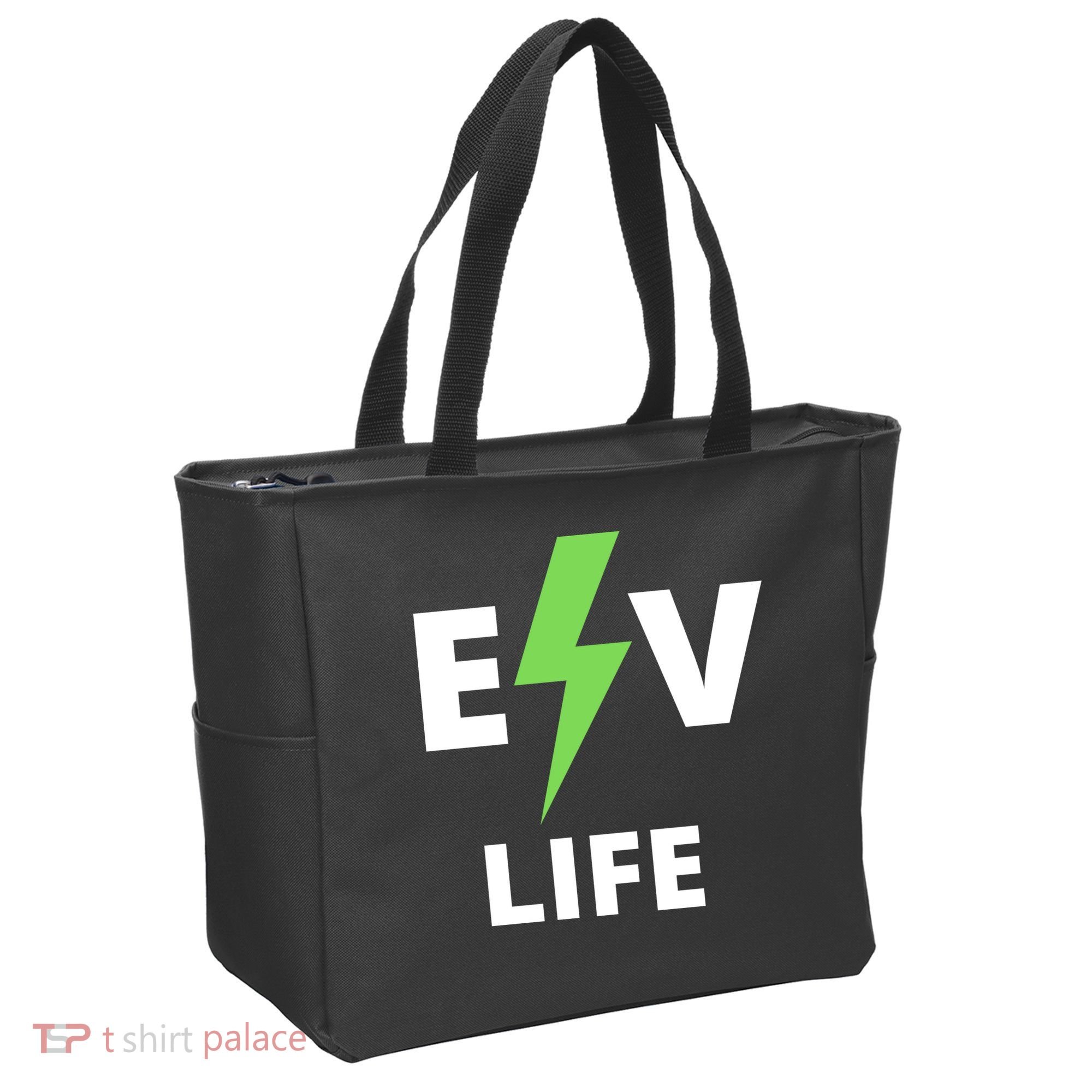 Cool EV Life Electric Vehicle, EVs, Funny Electric Vehicle Tote Bag