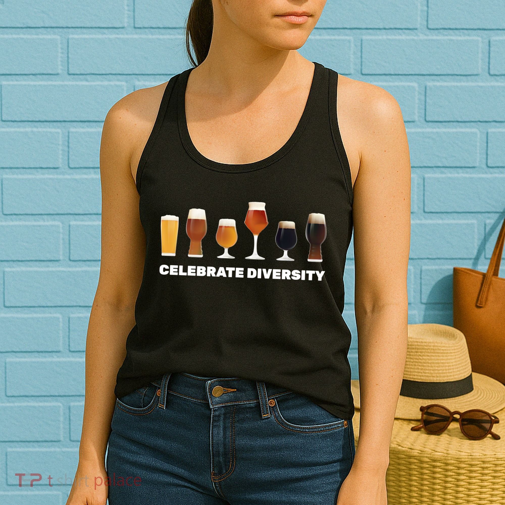 Celebrate Diversity beer Funny Women's Tank Top