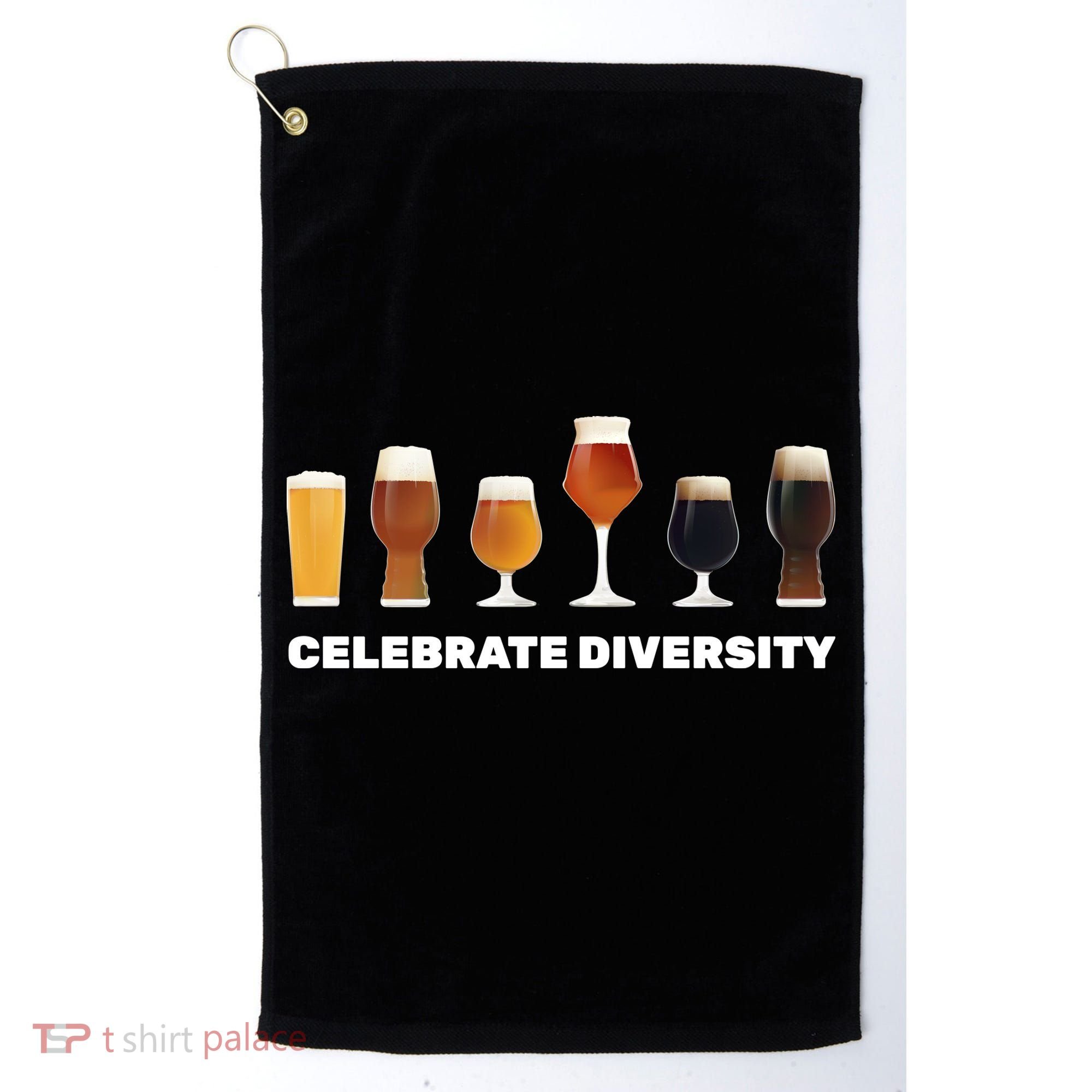 Celebrate Diversity beer Funny Golf Towel