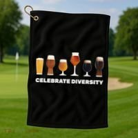 Celebrate Diversity beer Funny Golf Towel thumb 1