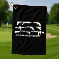 Celebrate Diversity Guns Golf Towel thumb 1