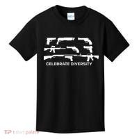 Celebrate Diversity Guns Kids T-Shirt thumb 0