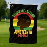Celebrate Freedom Juneteenth 6-19-1865 Golf Towel thumb 1