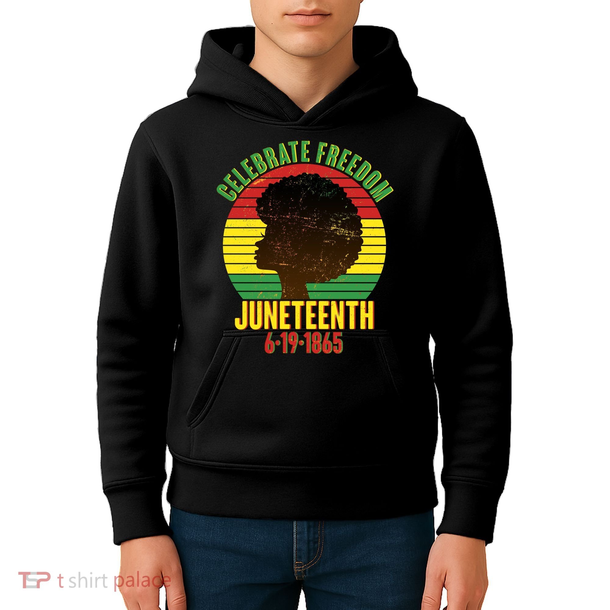 Celebrate Freedom Juneteenth 6-19-1865 Kids Hoodie