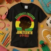 Celebrate Freedom Juneteenth 6-19-1865 Kids T-Shirt thumb 3