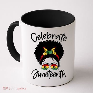 Celebrate Juneteenth Afro Bandana Traditional Colors Coffee Mug