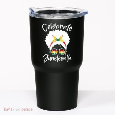 Celebrate Juneteenth Afro Bandana Traditional Colors Tumbler
