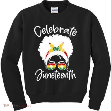 Celebrate Juneteenth Afro Bandana Traditional Colors Kids Sweatshirt