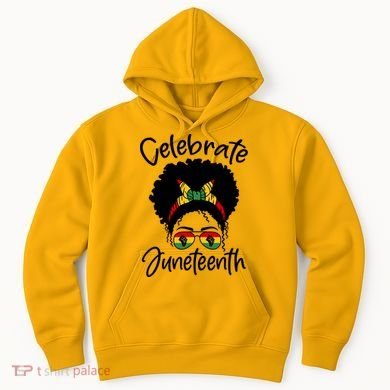 Celebrate Juneteenth Afro Bandana Traditional Colors Hoodie