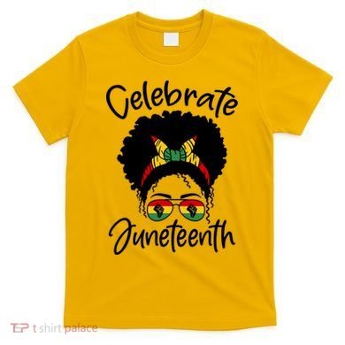 Celebrate Juneteenth Afro Bandana Traditional Colors T-Shirt